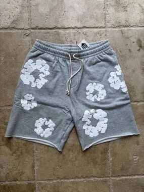 Men's Grey Denim Tears Athletic Drawstring Shorts